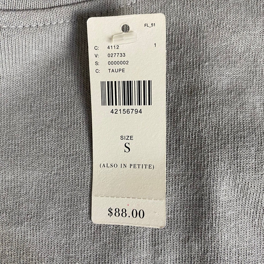 Anthropologie Eri + Ali NWT Taupe Long Sleeve Cotton Blouse Size Small. - Picture 7 of 11